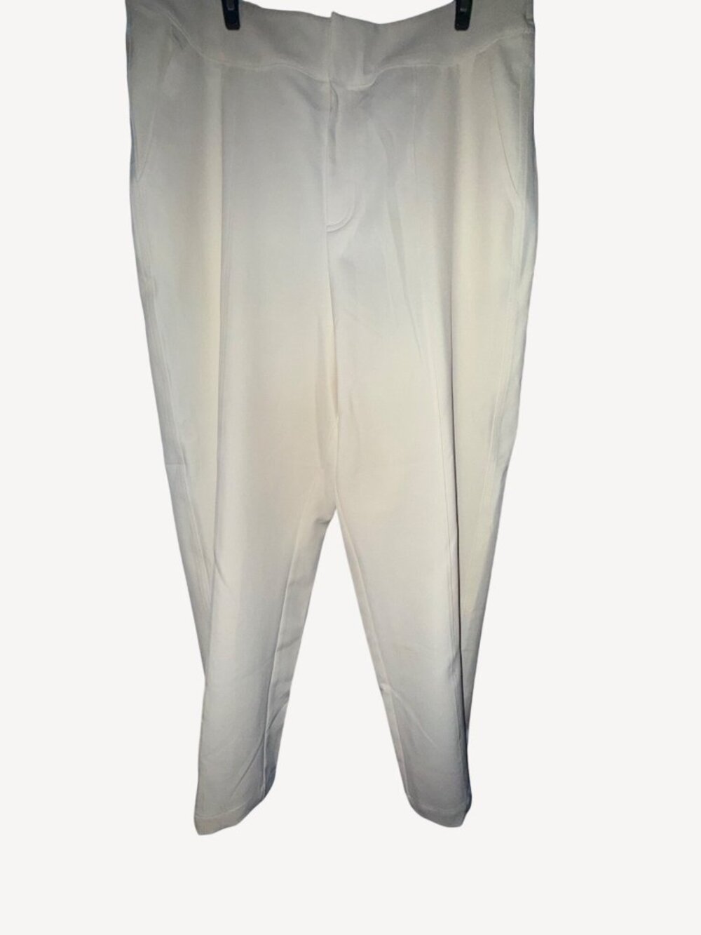 Calia Womens White Trousers XL Elastic Waist Tailored Fit Polyester Blend